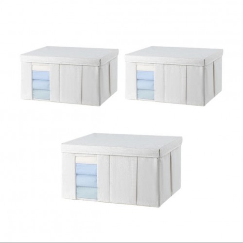 太力棉麻折疊收納箱三件套